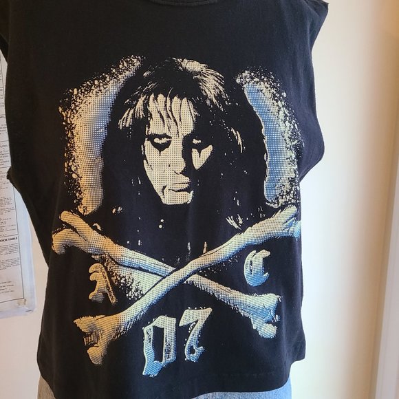 Vintage Tops - Vintage Alice Cooper Crop Muscle Tee